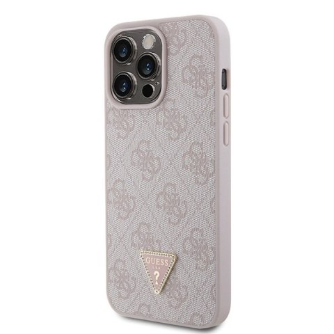 Guess nakładka do iPhone 15 Pro Max 6,7" GUHCP15XP4TDPP różowa hardcase Leather 4G Diamond Triangle Guess nakładka do iPhone 15 Pro Max 6,7" GUHCP15XP4TDPP różowa hardcase Leather 4G Diamond Triangle