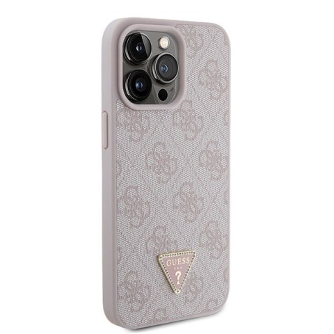 Guess nakładka do iPhone 15 Pro Max 6,7" GUHCP15XP4TDPP różowa hardcase Leather 4G Diamond Triangle Guess nakładka do iPhone 15 Pro Max 6,7" GUHCP15XP4TDPP różowa hardcase Leather 4G Diamond Triangle