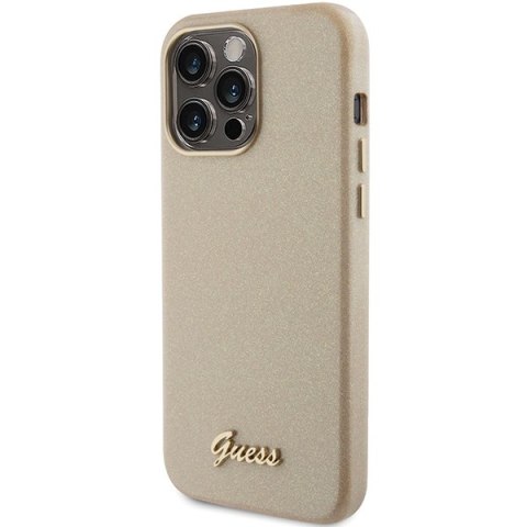 Guess nakładka do iPhone 15 Pro Max 6,7" GUHCP15XPGMCSD złota hardcase Glitter Glossy Script Guess nakładka do iPhone 15 Pro Max 6,7" GUHCP15XPGMCSD złota hardcase Glitter Glossy Script