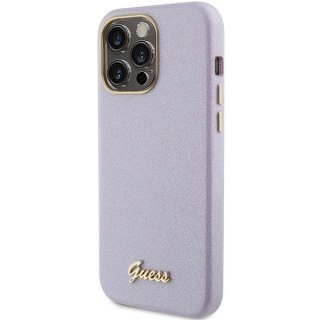 Guess nakładka do iPhone 15 Pro Max 6,7" GUHCP15XPGMCSL liliowa hardcase Glitter Glossy Script