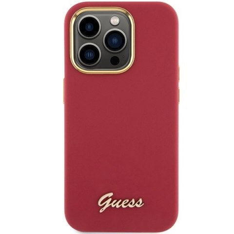 Guess nakładka do iPhone 15 Pro Max 6,7" GUHCP15XSMBSLM magenta HC SILICONE SCRIPT METAL LOGO & FRAME Guess nakładka do iPhone 15 Pro Max 6,7" GUHCP15XSMBSLM magenta HC SILICONE SCRIPT METAL LOGO & FRAME