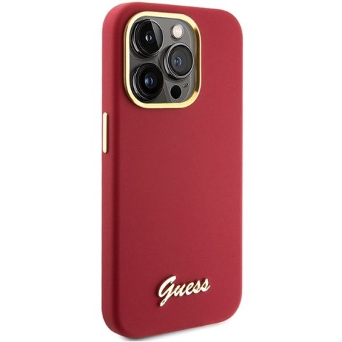 Guess nakładka do iPhone 15 Pro Max 6,7" GUHCP15XSMBSLM magenta HC SILICONE SCRIPT METAL LOGO & FRAME Guess nakładka do iPhone 15 Pro Max 6,7" GUHCP15XSMBSLM magenta HC SILICONE SCRIPT METAL LOGO & FRAME