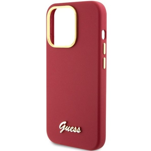 Guess nakładka do iPhone 15 Pro Max 6,7" GUHCP15XSMBSLM magenta HC SILICONE SCRIPT METAL LOGO & FRAME Guess nakładka do iPhone 15 Pro Max 6,7" GUHCP15XSMBSLM magenta HC SILICONE SCRIPT METAL LOGO & FRAME