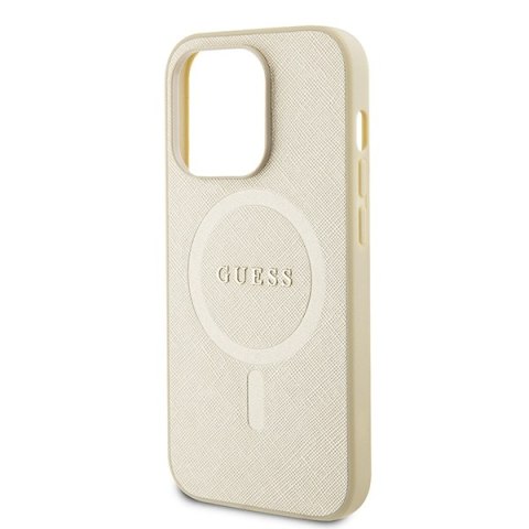 Guess nakładka do iPhone 15 Pro Max 6,7" GUHMP15XPSAHMCB złota hardcase Saffiano MagSafe Guess nakładka do iPhone 15 Pro Max 6,7" GUHMP15XPSAHMCB złota hardcase Saffiano MagSafe