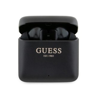 Guess słuchawki Bluetooth GUTWSSU20ALEGK TWS + stacja dokująca czarne Printed Logo