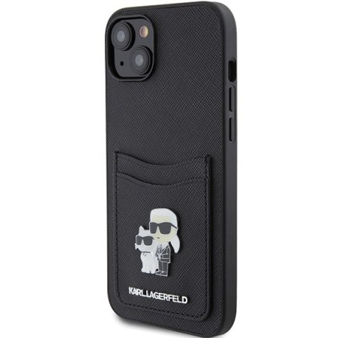 Karl Lagerfeld nakładka do iPhone 15 6,1" KLHCP15SSAPKCNPK czarna hardcase Saffiano Cardslot Karl&Choupette Metal Pin Karl Lagerfeld nakładka do iPhone 15 6,1" KLHCP15SSAPKCNPK czarna hardcase Saffiano Cardslot Karl&Choupette Metal Pin