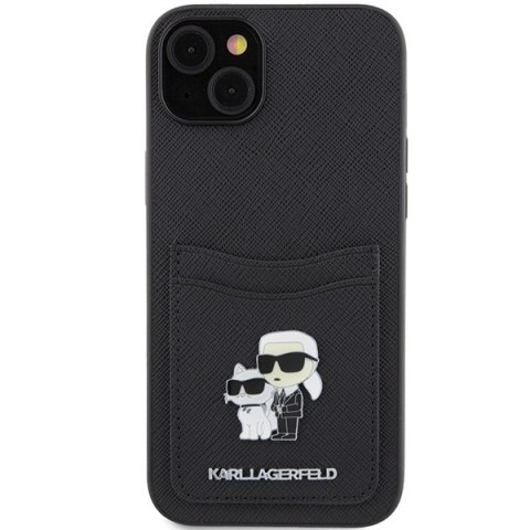 Karl Lagerfeld nakładka do iPhone 15 6,1" KLHCP15SSAPKCNPK czarna hardcase Saffiano Cardslot Karl&Choupette Metal Pin Karl Lagerfeld nakładka do iPhone 15 6,1" KLHCP15SSAPKCNPK czarna hardcase Saffiano Cardslot Karl&Choupette Metal Pin