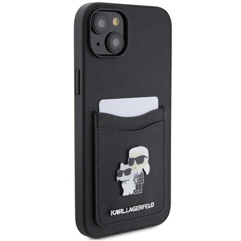 Karl Lagerfeld nakładka do iPhone 15 6,1" KLHCP15SSAPKCNPK czarna hardcase Saffiano Cardslot Karl&Choupette Metal Pin Karl Lagerfeld nakładka do iPhone 15 6,1" KLHCP15SSAPKCNPK czarna hardcase Saffiano Cardslot Karl&Choupette Metal Pin