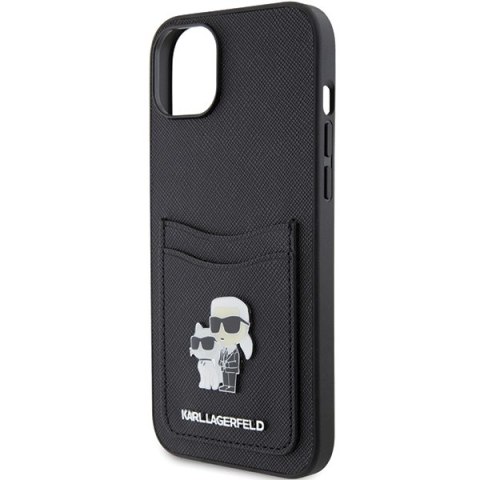 Karl Lagerfeld nakładka do iPhone 15 6,1" KLHCP15SSAPKCNPK czarna hardcase Saffiano Cardslot Karl&Choupette Metal Pin Karl Lagerfeld nakładka do iPhone 15 6,1" KLHCP15SSAPKCNPK czarna hardcase Saffiano Cardslot Karl&Choupette Metal Pin