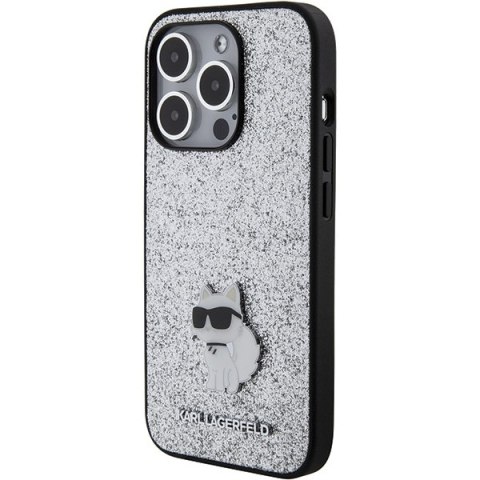 Karl Lagerfeld nakładka do iPhone 15 Pro 6,1" KLHCP15LGCNPSG srebrna hardcase Fixed Glitter Choupette Logo Metal Pin Karl Lagerfeld nakładka do iPhone 15 Pro 6,1" KLHCP15LGCNPSG srebrna hardcase Fixed Glitter Choupette Logo Metal Pin