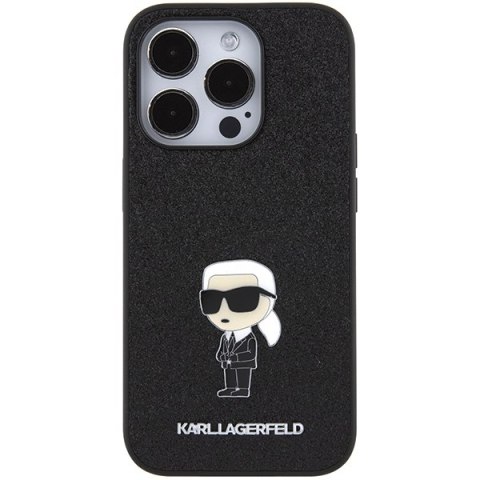 Karl Lagerfeld nakładka do iPhone 15 Pro 6,1" KLHCP15LGKNPSK czarna hardcase Fixed Glitter Ikonik Logo Metal Pin Karl Lagerfeld nakładka do iPhone 15 Pro 6,1" KLHCP15LGKNPSK czarna hardcase Fixed Glitter Ikonik Logo Metal Pin