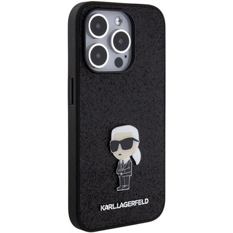 Karl Lagerfeld nakładka do iPhone 15 Pro 6,1" KLHCP15LGKNPSK czarna hardcase Fixed Glitter Ikonik Logo Metal Pin Karl Lagerfeld nakładka do iPhone 15 Pro 6,1" KLHCP15LGKNPSK czarna hardcase Fixed Glitter Ikonik Logo Metal Pin