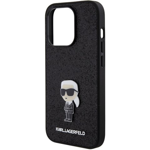 Karl Lagerfeld nakładka do iPhone 15 Pro 6,1" KLHCP15LGKNPSK czarna hardcase Fixed Glitter Ikonik Logo Metal Pin Karl Lagerfeld nakładka do iPhone 15 Pro 6,1" KLHCP15LGKNPSK czarna hardcase Fixed Glitter Ikonik Logo Metal Pin