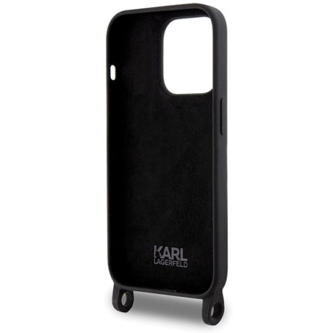 Karl Lagerfeld nakładka do iPhone 15 Pro 6,1" KLHCP15LSCBSCNK hardcase czarna Crossbody Silicone Choupette