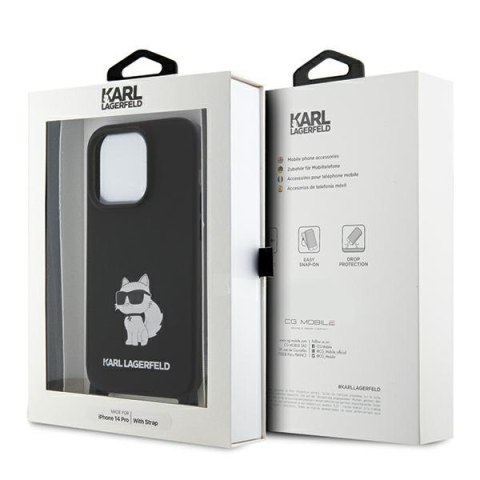 Karl Lagerfeld nakładka do iPhone 15 Pro 6,1" KLHCP15LSCBSCNK hardcase czarna Crossbody Silicone Choupette