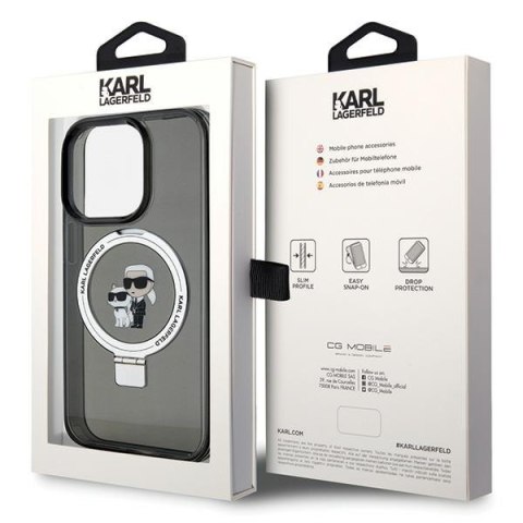 Karl Lagerfeld nakładka do iPhone 15 Pro 6,1" KLHMP15LHMRSKCK czarna hardcase Ring Stand Karl&Choupettte MagSafe Karl Lagerfeld nakładka do iPhone 15 Pro 6,1" KLHMP15LHMRSKCK czarna hardcase Ring Stand Karl&Choupettte MagSafe
