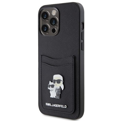 Karl Lagerfeld nakładka do iPhone 15 Pro Max 6,7" KLHCP15XSAPKCNPK czarna hardcase Saffiano Cardslot KC Metal Pin Karl Lagerfeld nakładka do iPhone 15 Pro Max 6,7" KLHCP15XSAPKCNPK czarna hardcase Saffiano Cardslot KC Metal Pin