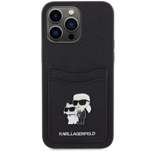 Karl Lagerfeld nakładka do iPhone 15 Pro Max 6,7" KLHCP15XSAPKCNPK czarna hardcase Saffiano Cardslot KC Metal Pin Karl Lagerfeld nakładka do iPhone 15 Pro Max 6,7" KLHCP15XSAPKCNPK czarna hardcase Saffiano Cardslot KC Metal Pin