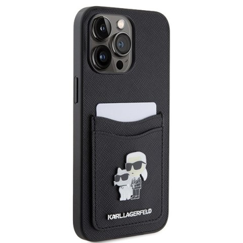 Karl Lagerfeld nakładka do iPhone 15 Pro Max 6,7" KLHCP15XSAPKCNPK czarna hardcase Saffiano Cardslot KC Metal Pin Karl Lagerfeld nakładka do iPhone 15 Pro Max 6,7" KLHCP15XSAPKCNPK czarna hardcase Saffiano Cardslot KC Metal Pin