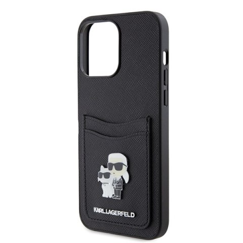 Karl Lagerfeld nakładka do iPhone 15 Pro Max 6,7" KLHCP15XSAPKCNPK czarna hardcase Saffiano Cardslot KC Metal Pin Karl Lagerfeld nakładka do iPhone 15 Pro Max 6,7" KLHCP15XSAPKCNPK czarna hardcase Saffiano Cardslot KC Metal Pin