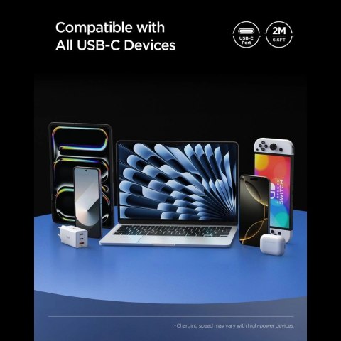 Kabel Spigen EB10020CC USB-C 100 W 200 cm - biały