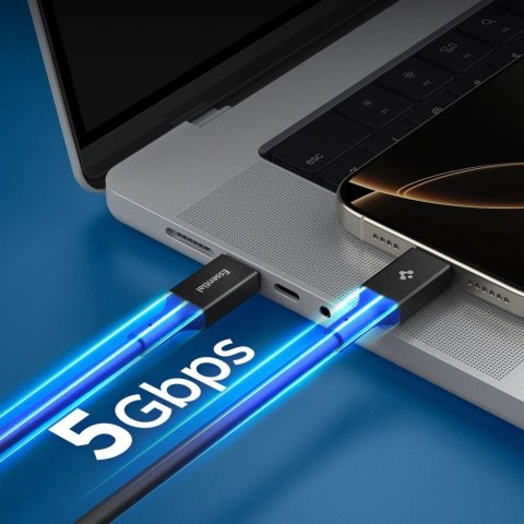 Kabel Spigen EB10020CC USB-C 100 W 200 cm - czarny