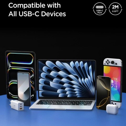 Kabel Spigen EB10020CC USB-C 100 W 200 cm - czarny