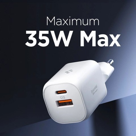 Ładowarka sieciowa Spigen Essential EE352EU USB-C / USB-A 35W - biała
