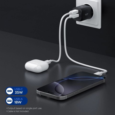 Ładowarka sieciowa Spigen Essential EE352EU USB-C / USB-A 35W - czarna