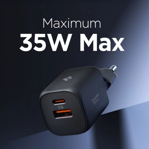 Ładowarka sieciowa Spigen Essential EE352EU USB-C / USB-A 35W - czarna