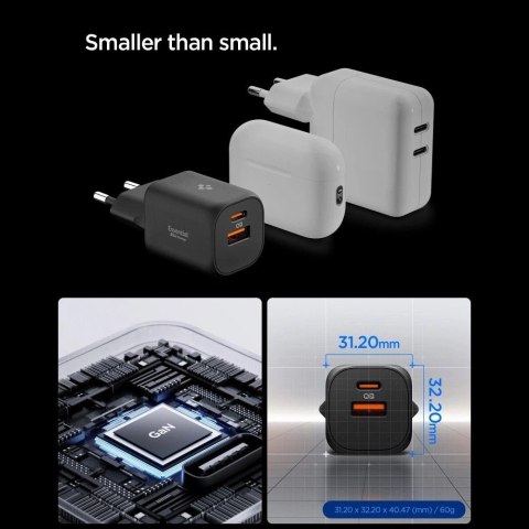 Ładowarka sieciowa Spigen Essential EE352EU USB-C / USB-A 35W - czarna