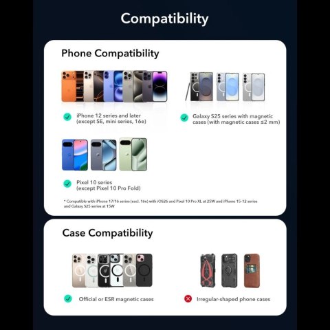 Uchwyt Samochodowy ESR OmniLock Qi2.2 Magnetic MagSafe na kratkę nawiewu - czarny