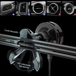 Uchwyt Samochodowy Spigen Essential EV25MFAQ Magnetic MagSafe na kratkę nawiewu - czarny