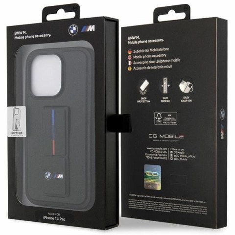 Etui BMW Grip Stand Hot Stamp iPhone 14 Pro - czarne