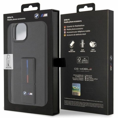 Etui BMW Grip Stand Hot Stamp na iPhone 14 Plus / 15 Plus - czarne