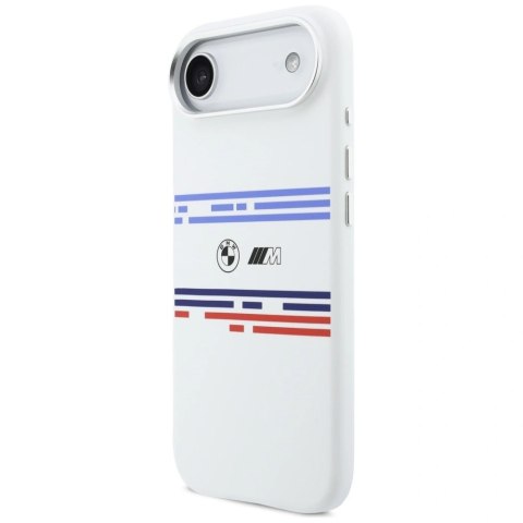 Etui BMW M Silicon Horizontal Line MagSafe na iPhone Air- białe