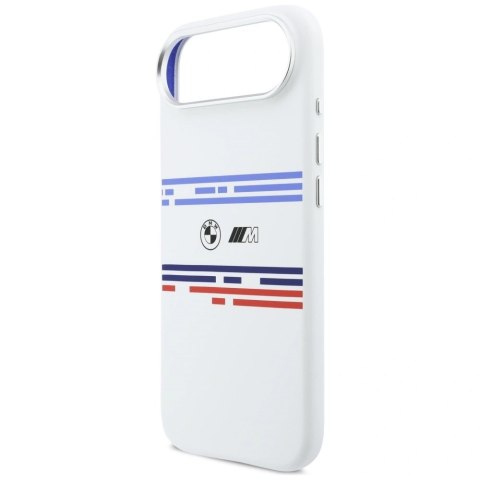 Etui BMW M Silicon Horizontal Line MagSafe na iPhone Air- białe