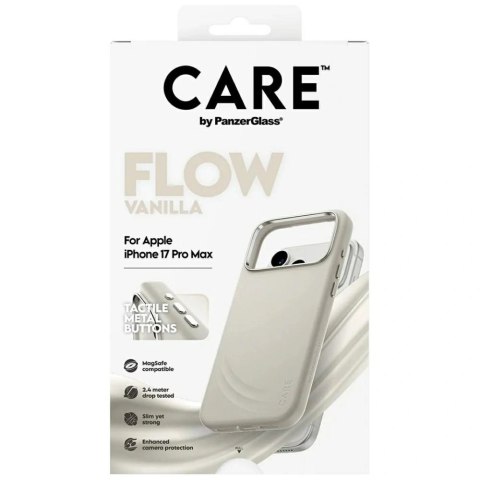 Etui CARE by PanzerGlass FLOW MagSafe na iPhone 17 Pro Max - beżowe