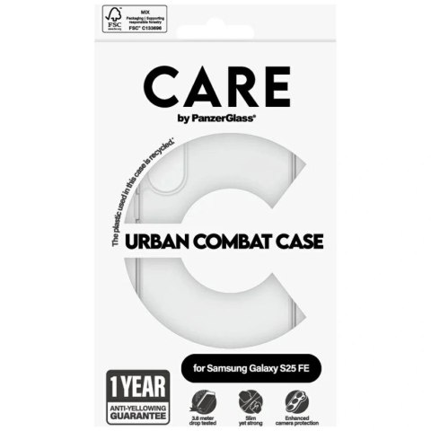 Etui CARE by PanzerGlass Flagship Urban Combat na Samsung Galaxy S25 FE - przezroczyste