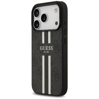 Etui Guess 4G Printed Stripes MagSafe na iPhone 17 Pro - czarne