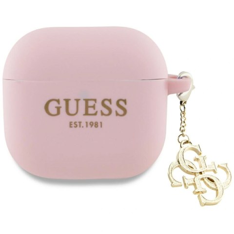 Etui Guess AirPods 4 cover Silicone 4G Charm - różowe