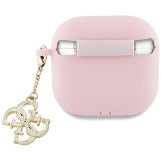 Etui Guess AirPods 4 cover Silicone 4G Charm - różowe