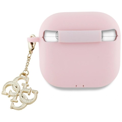 Etui Guess AirPods 4 cover Silicone 4G Charm - różowe
