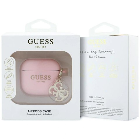 Etui Guess AirPods 4 cover Silicone 4G Charm - różowe