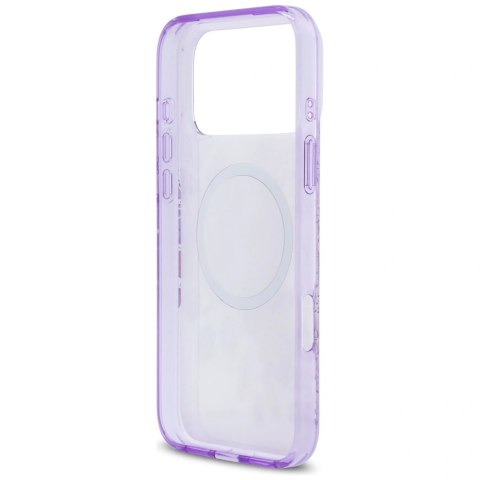 Etui Guess IML Flower & Tonal Circle MagSafe na iPhone 17 Pro Max - fioletowe