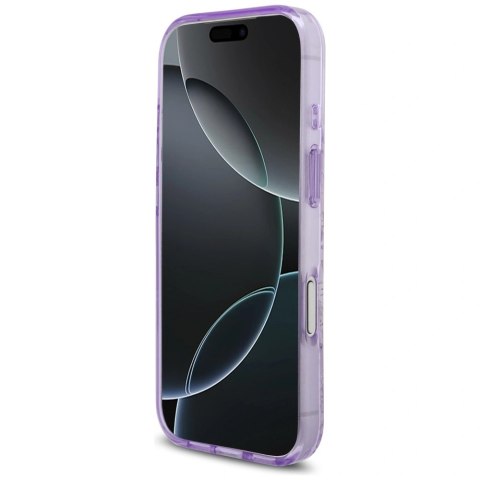 Etui Guess IML Flower & Tonal Circle MagSafe na iPhone 17 Pro - fioletowe