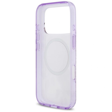 Etui Guess IML Flower & Tonal Circle MagSafe na iPhone 17 Pro - fioletowe