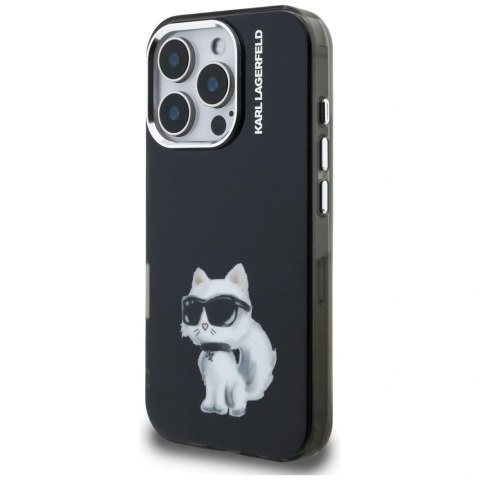 Etui Karl Lagerfeld IML Aquarelle Choupette & Logo na iPhone 16 Pro Max - czarne