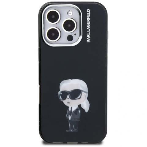 Etui Karl Lagerfeld IML Aquarelle Karl & Logo MagSafe na iPhone 16 Pro Max - czarne