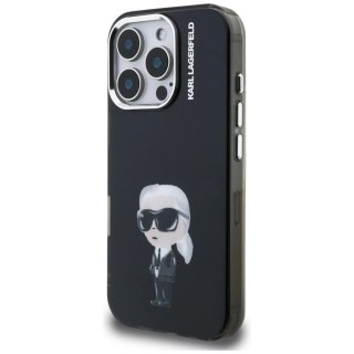 Etui Karl Lagerfeld IML Aquarelle Karl & Logo MagSafe na iPhone 16 Pro - czarne